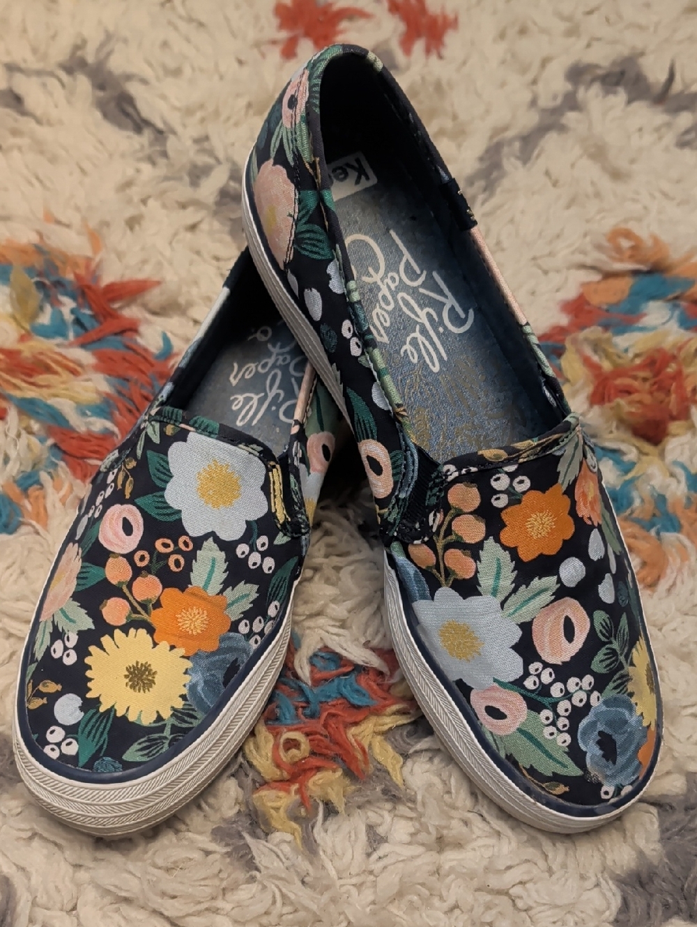 Keds, Rifle Paper Co. Floral Slip-On in Navy Multicolor
